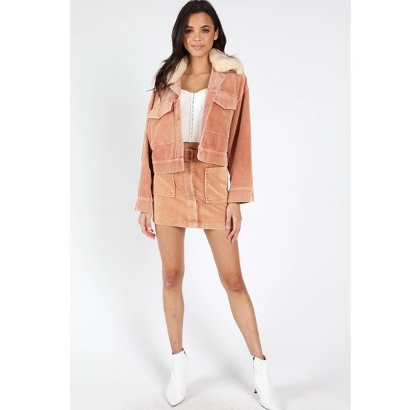 Lulus Jackets & Blazers - 🆕 Best Shot Faux Fur Trim Corduroy Jacket